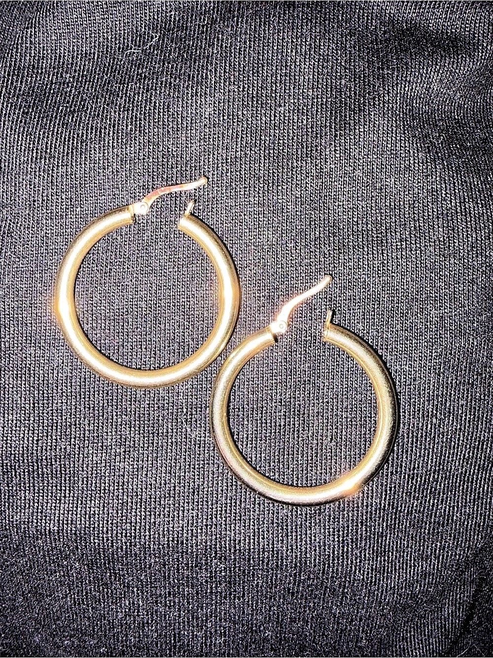 10k Gold-Tone Hoop Earrings